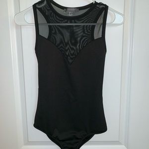 Black Mesh-Back Bodysuit
